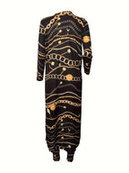 Women's Printed Longline Cardigan and Slim Pants Co-Ord Set