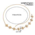 Celestial Sun Charm Waist Chain for Bohemian Festival and Beach Styling