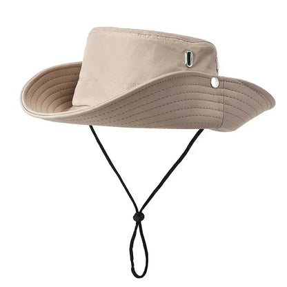 Wide Brim Outdoor Bucket Hat with Adjustable Chin Cord for Hiking and Everyday Adventures