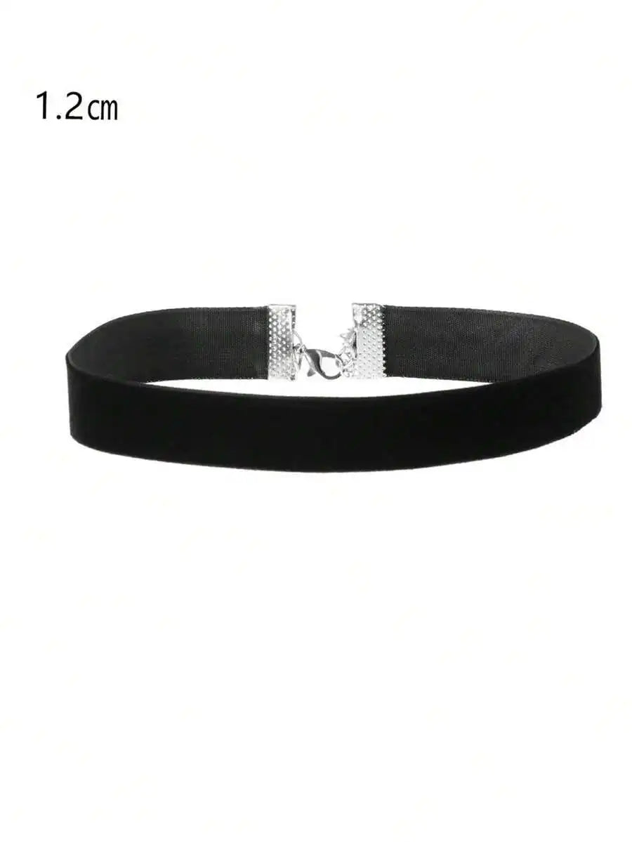 Minimalist Velvet Choker Necklace for Gothic Grunge and Dark Feminine Styling