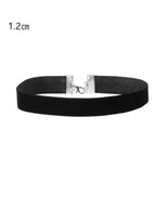 Minimalist Velvet Choker Necklace for Gothic Grunge and Dark Feminine Styling