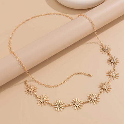 Celestial Sun Charm Waist Chain for Bohemian Festival and Beach Styling