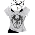 Lace Up Corset Crop Top with Strappy Design and Alternative Styling