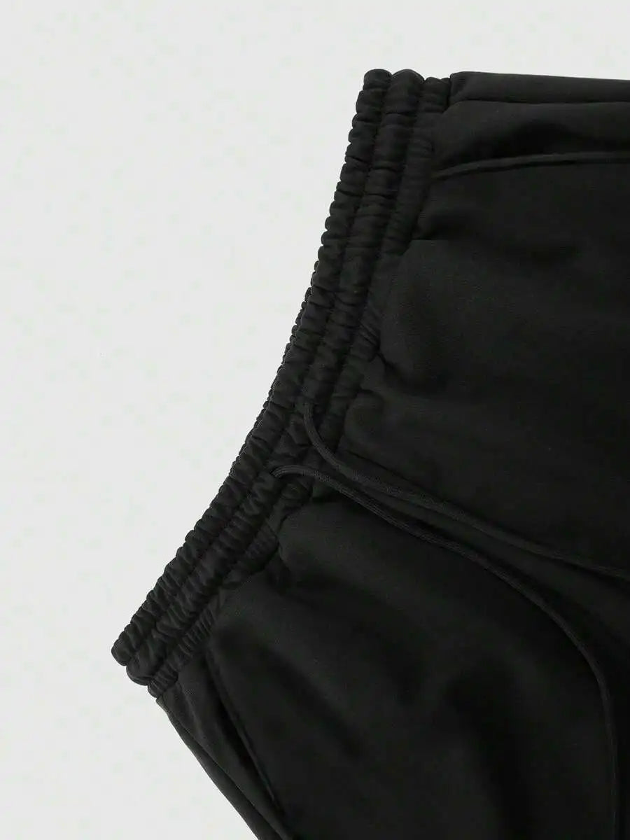 Loose Fit Drawstring Sweatpants with Graphic Print Relaxed Streetwear Jogger Pants
