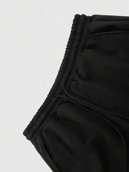 Loose Fit Drawstring Sweatpants with Graphic Print Relaxed Streetwear Jogger Pants