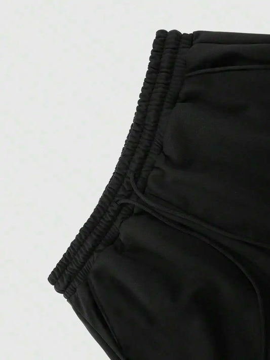 Loose Fit Drawstring Sweatpants with Graphic Print Relaxed Streetwear Jogger Pants
