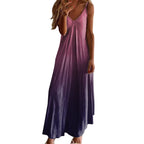 Gradient Print Spaghetti Strap Maxi Dress with Relaxed Boho Silhouette