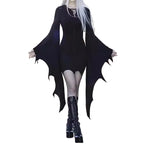 Oversized Gothic Batwing Sweater Dress with Alternative Streetwear Aesthetic