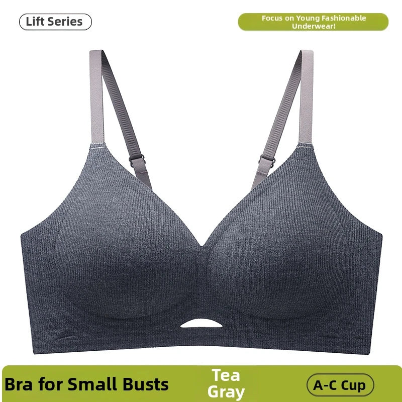 Heathered Grey Ribbed Maternity Bra with Sporty Lettered Straps