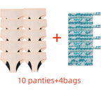 Five-Piece Solid Black Menstrual Brief Set with Two Printed Travel Bags
