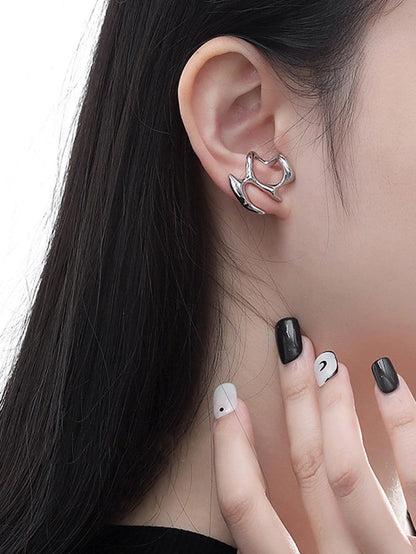 Abstract Sculptural Ear Cuff for Minimalist Punk Alternative Fashion Styling