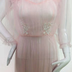 Romantic Off-The-Shoulder Pink Tulle Maxi Dress with Tiered Skirt