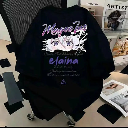 Mystic Witch Anime Graphic Oversized Soft Cotton Casual T-Shirt