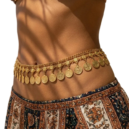Bohemian Coin Tassel Waist Chain for Festival and Free Spirited Styling
