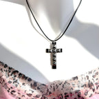 Studded Cross Pendant Necklace for Punk Grunge and Alternative Fashion Styling