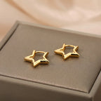 Celestial Star Hoop Earrings Y2K Alternative Fashion Statement Jewelry