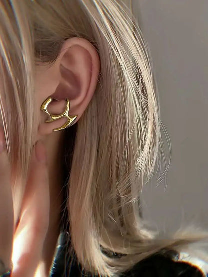 Abstract Sculptural Ear Cuff for Minimalist Punk Alternative Fashion Styling
