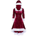 Dark Holiday Velvet Hooded Gothic Princess Dress with Flared Skirt
