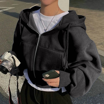 Oversized Plush Lined Zip Hoodie with Relaxed Fit and Everyday Comfort