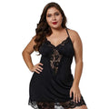 Women's Satin-Look Lace Spaghetti-Strap Mini Nightgown, Sleeveless V-Neck Slip Dress with Delicate Lace Trim, Plus-Size Sleepwear