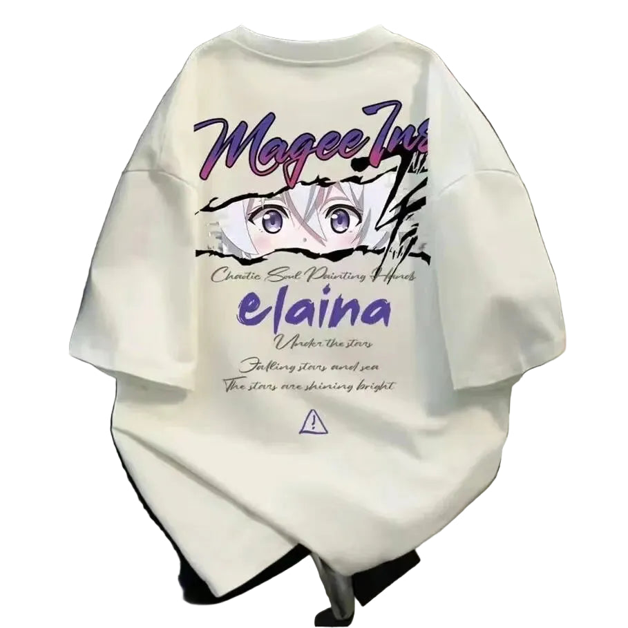 Mystic Witch Anime Graphic Oversized Soft Cotton Casual T-Shirt