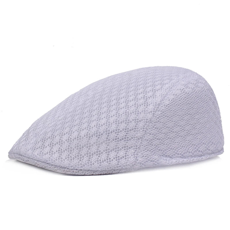 Breathable Plaid Ivy Flat Cap Adjustable Casual Vintage Streetwear Beret Hat