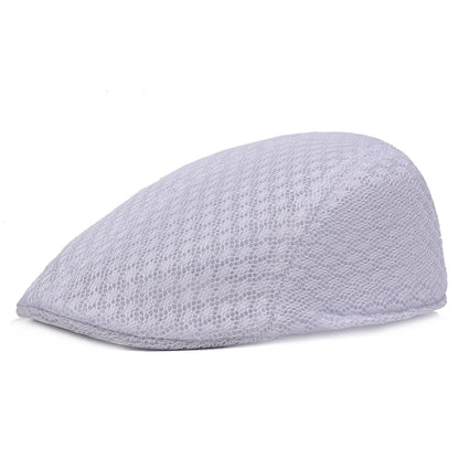 Breathable Plaid Ivy Flat Cap Adjustable Casual Vintage Streetwear Beret Hat
