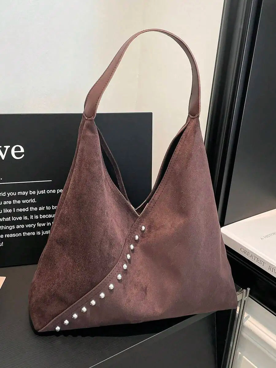 Large Slouchy Faux Leather Hobo Tote Bag with Relaxed Shoulder Design