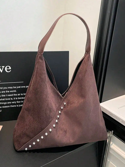 Large Slouchy Faux Leather Hobo Tote Bag with Relaxed Shoulder Design
