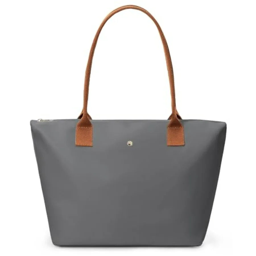 Minimal Large Capacity Tote Shoulder Bag with Zip Closure Design