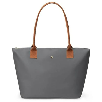 Minimal Large Capacity Tote Shoulder Bag with Zip Closure Design