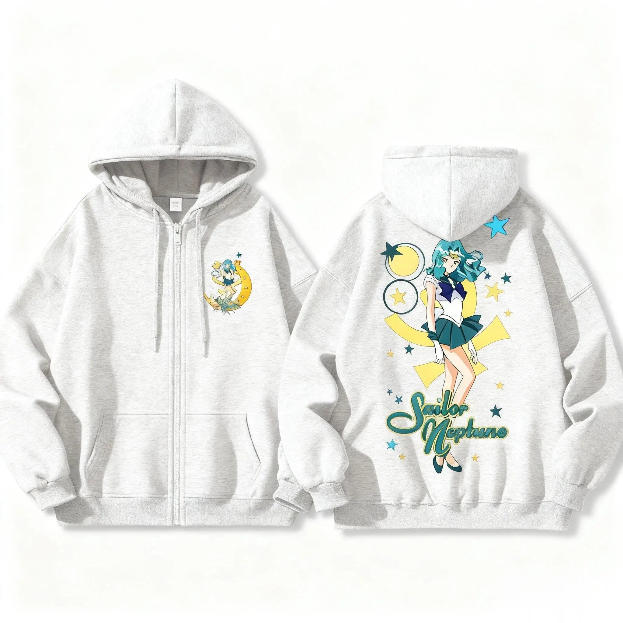 Anime-Inspired Celestial Moon Hoodie with Manga Streetwear Artwork - BigCat Streetwear