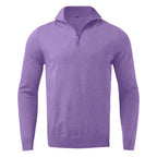 Men's Half Zip Mock Neck Minimalist Knit Casual Sweater Pullover