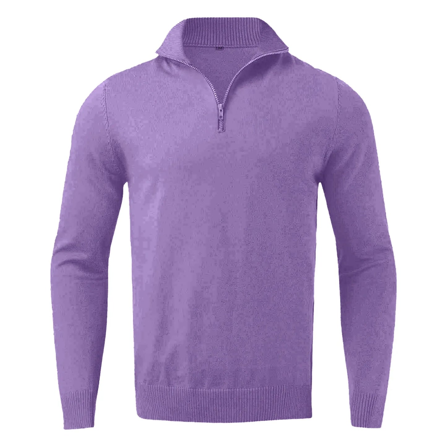 Men's Half Zip Mock Neck Minimalist Knit Casual Sweater Pullover