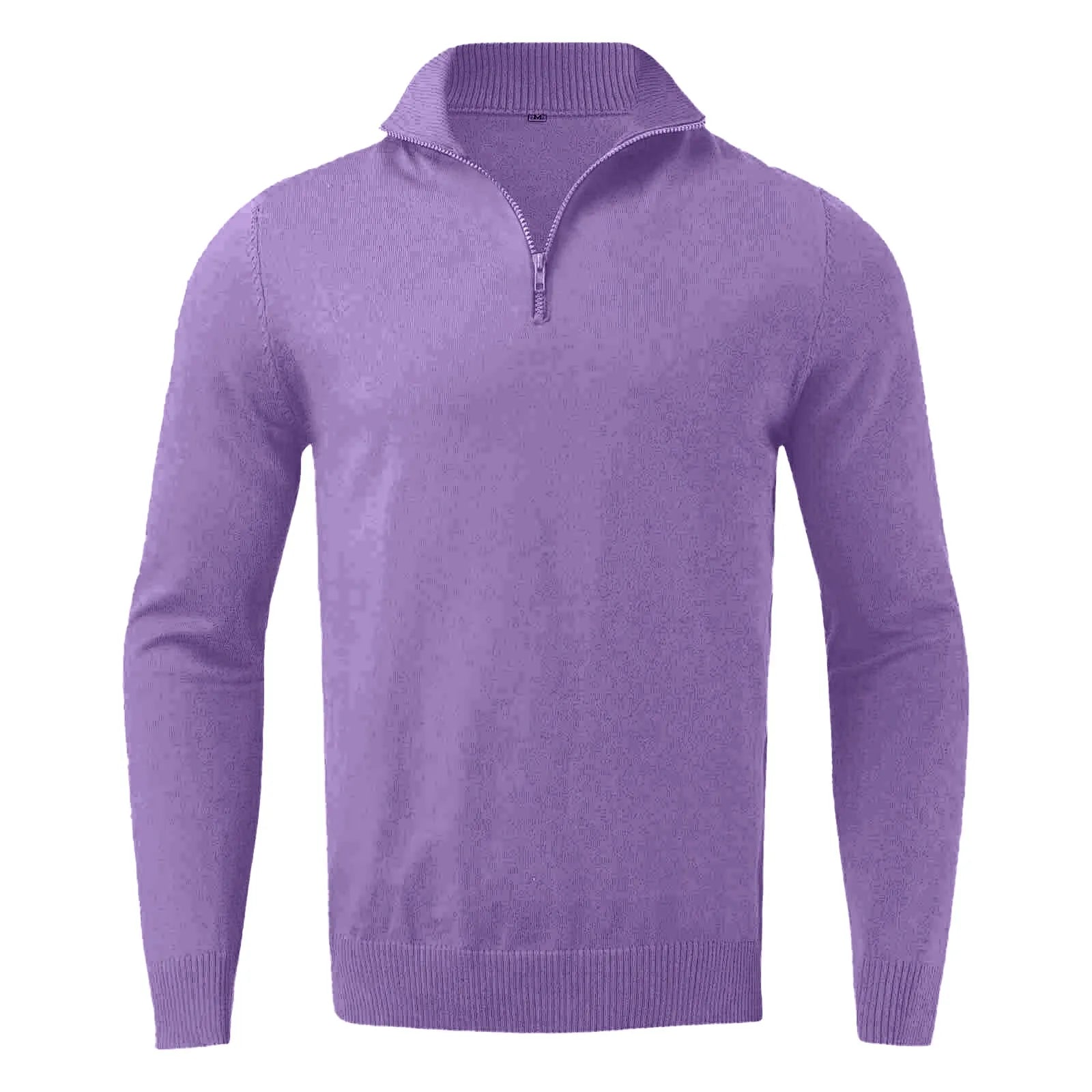 Men's Half Zip Mock Neck Minimalist Knit Casual Sweater Pullover