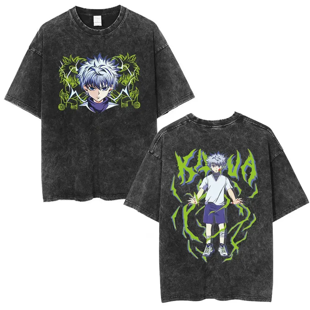 Anime Goth Fantasy Graphic Oversized Washed Streetwear Cotton T-Shirt