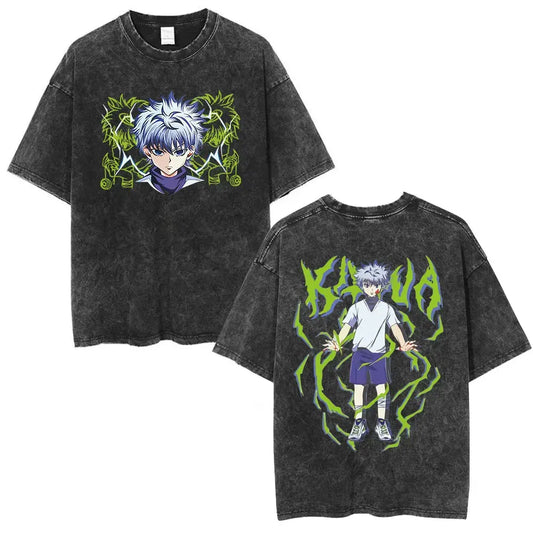 Anime Goth Fantasy Graphic Oversized Washed Streetwear Cotton T-Shirt