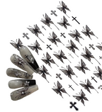 Gothic Star Nail Art Sticker Set for Alternative Statement Manicures