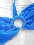 Vibrant Blue Asymmetric One-Shoulder Bikini with O-Ring Detail