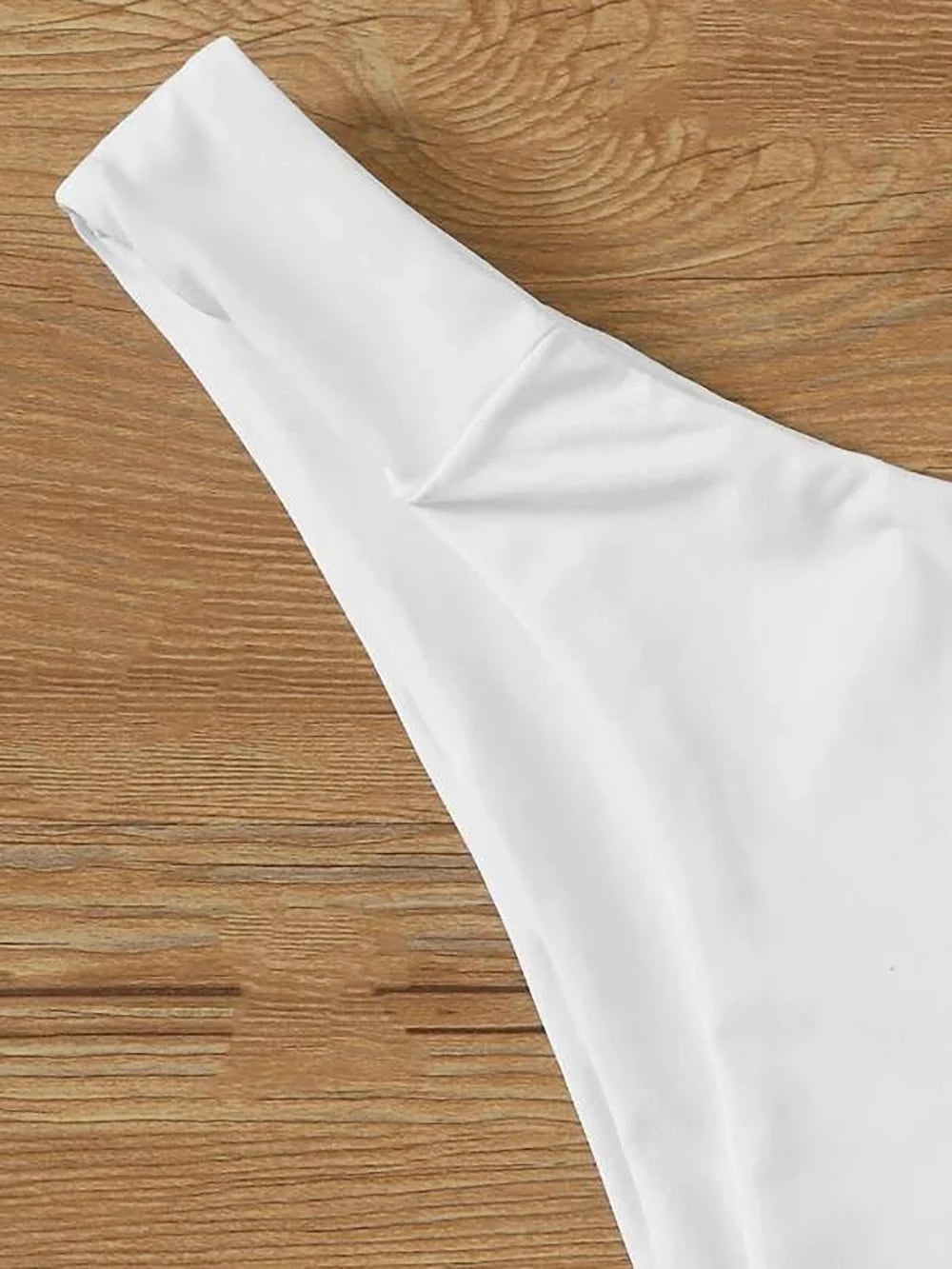 Solid White Three-Piece Triangle Bikini Set with Side-Tie Details