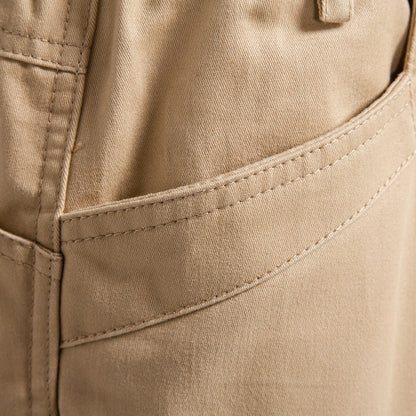 Men's Relaxed Fit Cotton Cargo Shorts with Elastic Waist and Utility Pocket Design