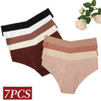 Seven-Piece Seamless V-Waist Bikini Brief Set in Modern Neutrals