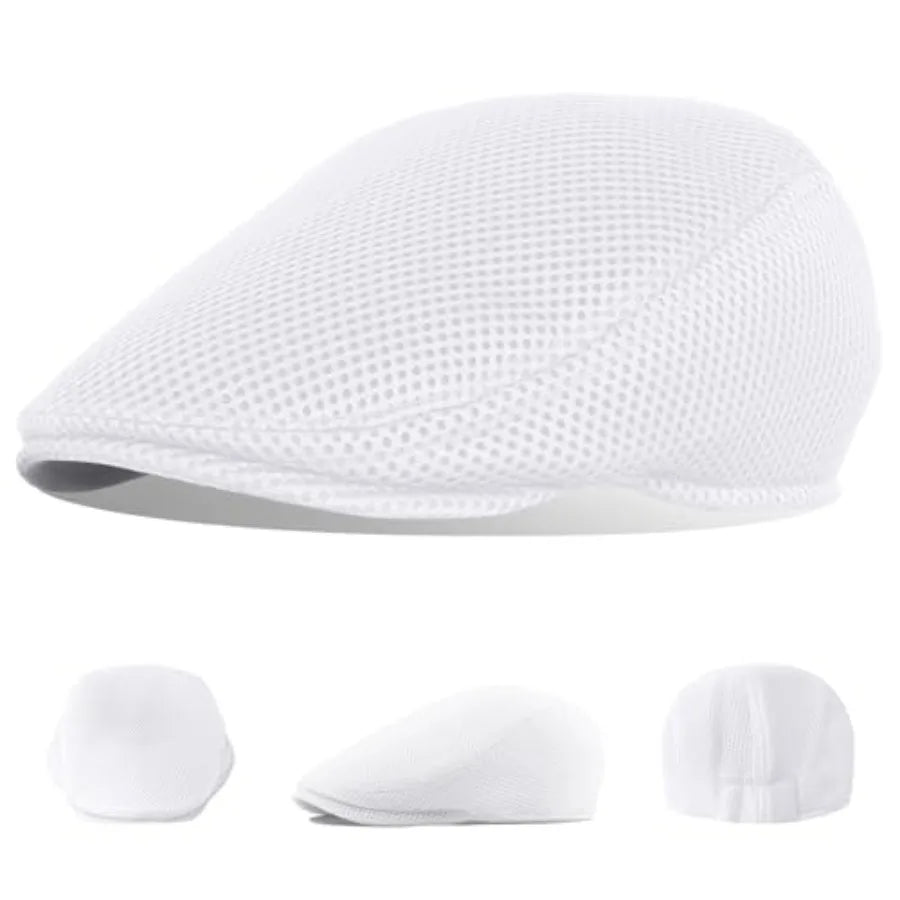 Breathable Mesh Ivy Flat Cap Cotton Casual Vintage Driving Streetwear Hat