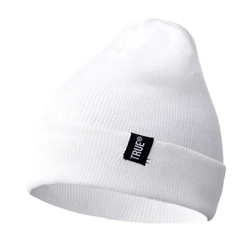 Minimalist Solid Knit Beanie with Stretch Blend Fabric for Everyday Streetwear Casual Style