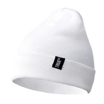 Minimalist Solid Knit Beanie with Stretch Blend Fabric for Everyday Streetwear Casual Style