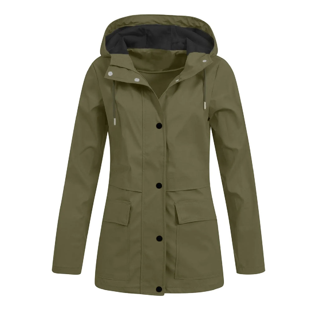 Women's Hooded Windbreaker Jacket with Zip Front Lightweight Everyday Outdoor Streetwear Style
