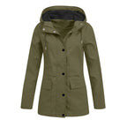 Women's Hooded Windbreaker Jacket with Zip Front Lightweight Everyday Outdoor Streetwear Style
