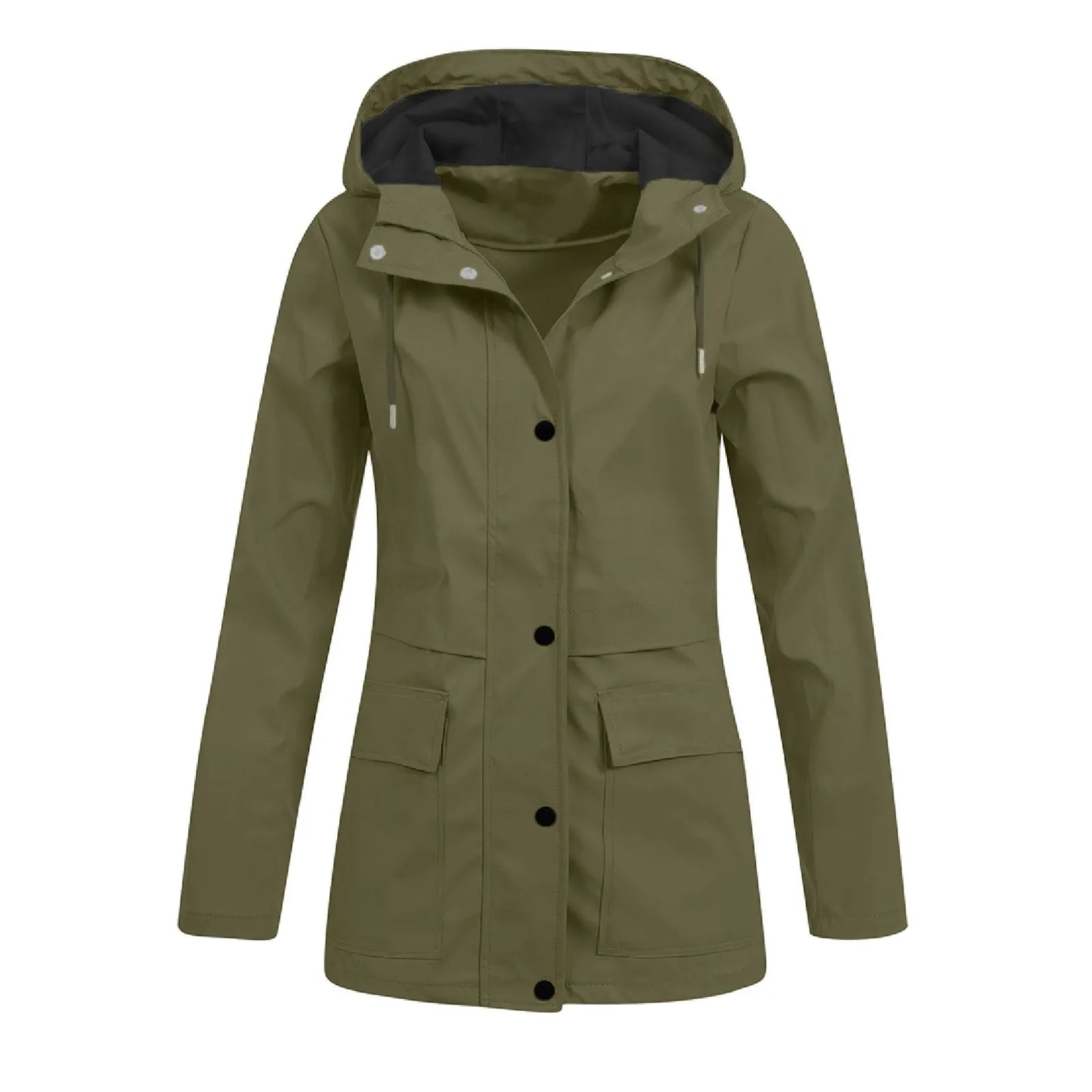 Women's Hooded Windbreaker Jacket with Zip Front Lightweight Everyday Outdoor Streetwear Style