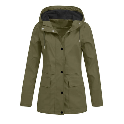 Women's Hooded Windbreaker Jacket with Zip Front Lightweight Everyday Outdoor Streetwear Style