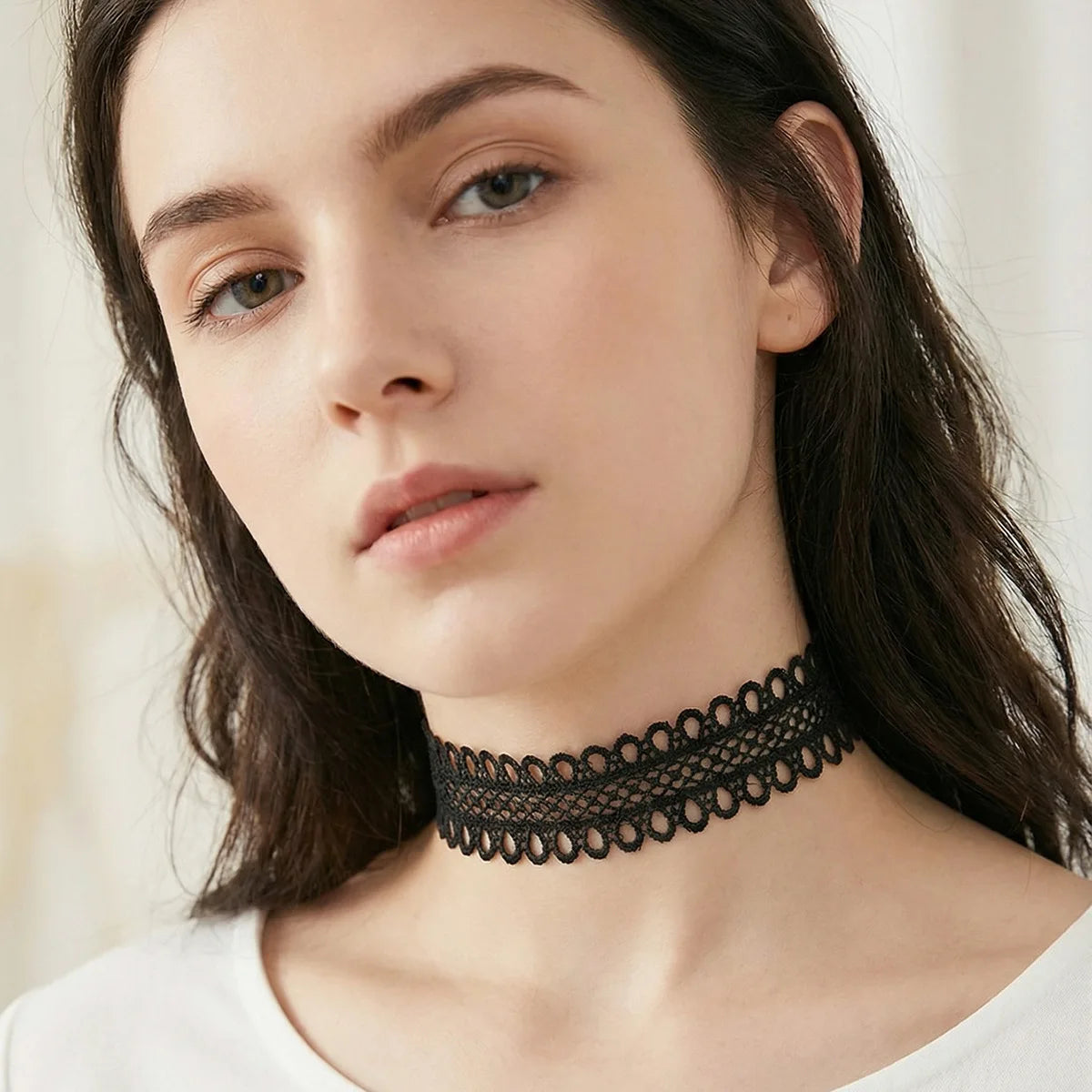 Vintage Floral Lace Gothic Choker Necklace for Dark Feminine Styling